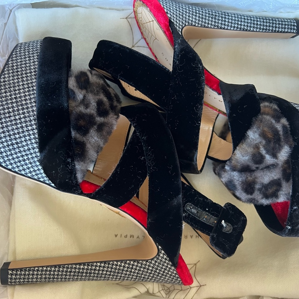 Charlotte Olympia Hounstooth Heels